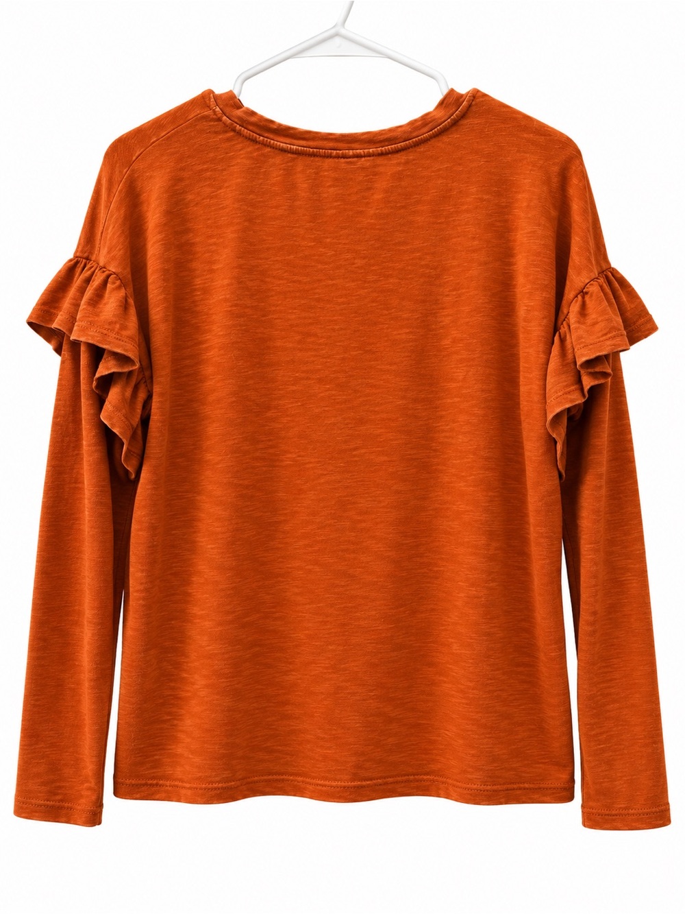 Universal Thread Rust Orange Ruffle Sleeve Top – Size Medium – Fall Boho - Picture 3 of 3